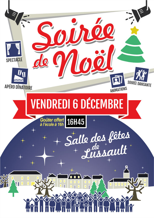 affiche soirée Noël 2019 Lussault sur Loire