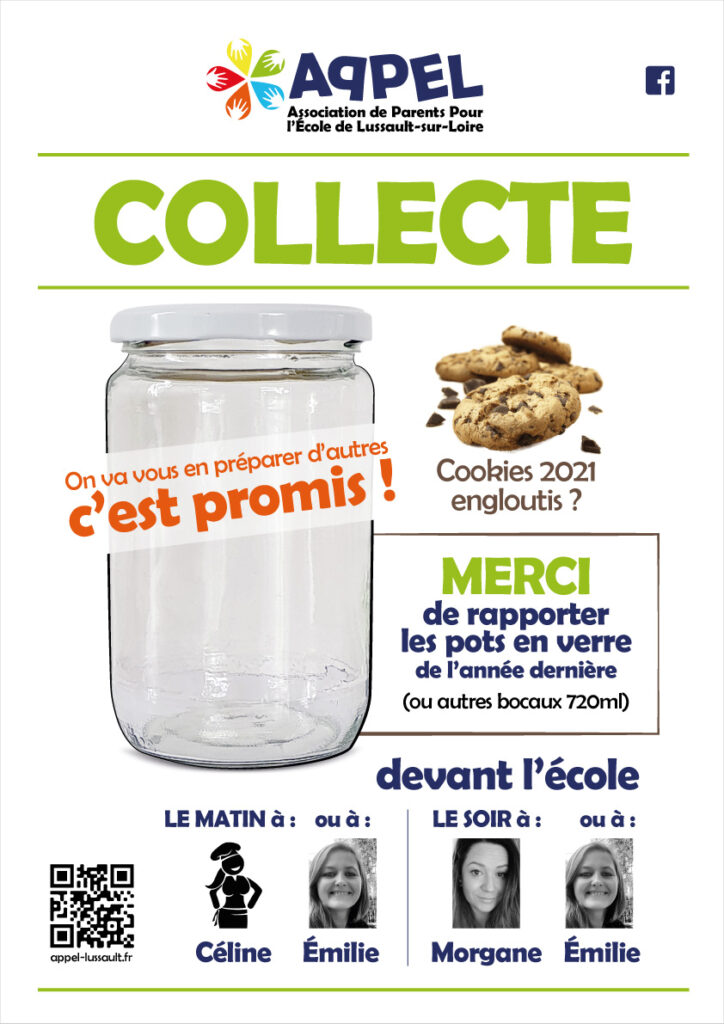 Collecte bocaux cookies appel lussault