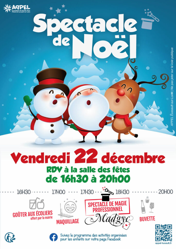 Spectacle de Noël 2023 à Lussault APPEL